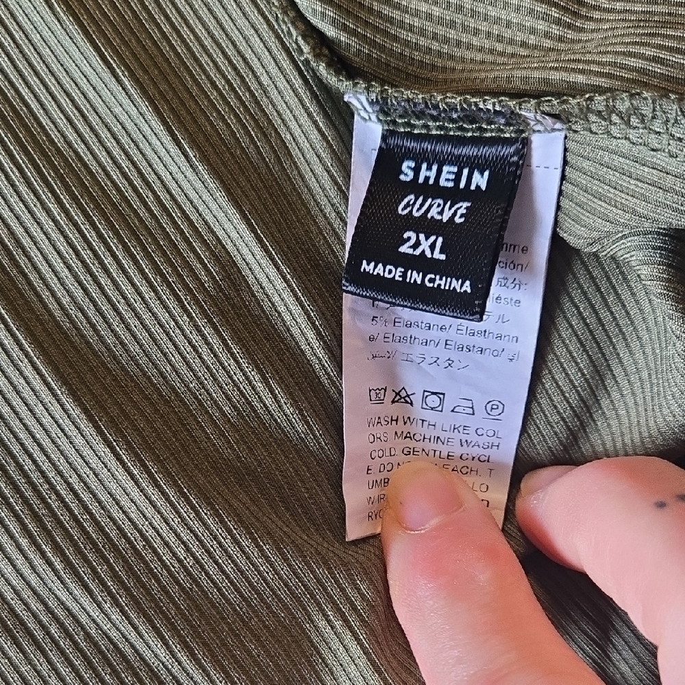 SHEIN Curve Olive Hooded Maxi Dress - Picture 9 of 12
